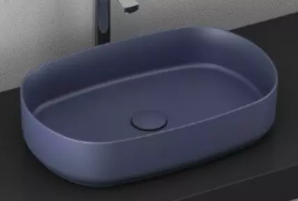умывальник накладной isvea infinity 55x36 синий матовый