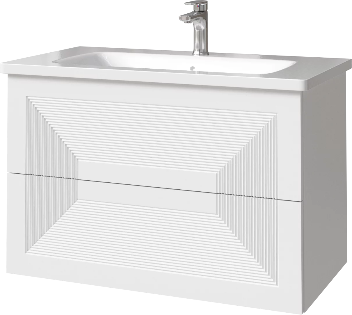 тумба подвесная caprigo modo quarta 80 35712-sf027 белый матовый