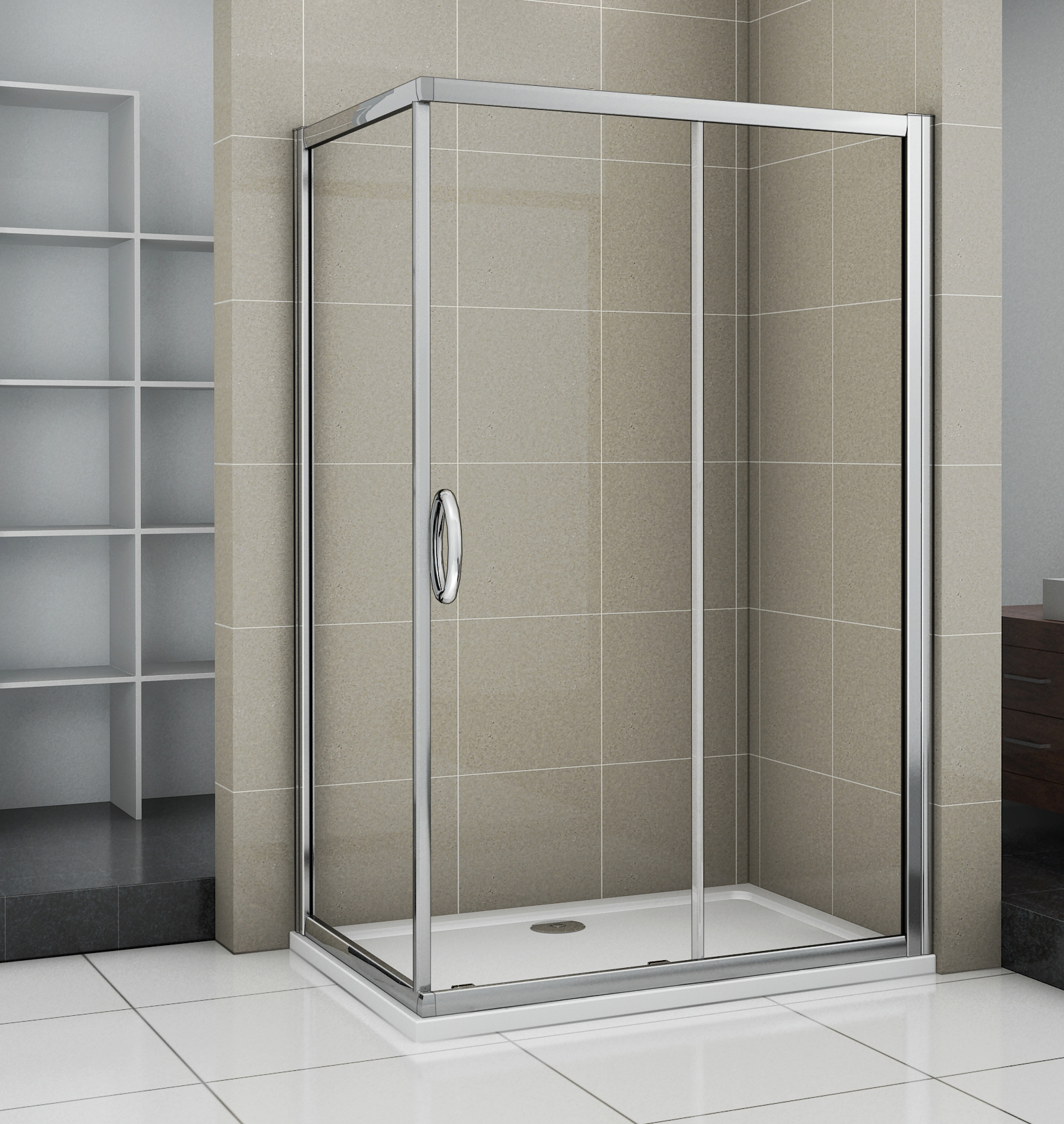 душевой уголок gooddoor infinity wtw+sp 120x90 стекло прозрачное / профиль хром