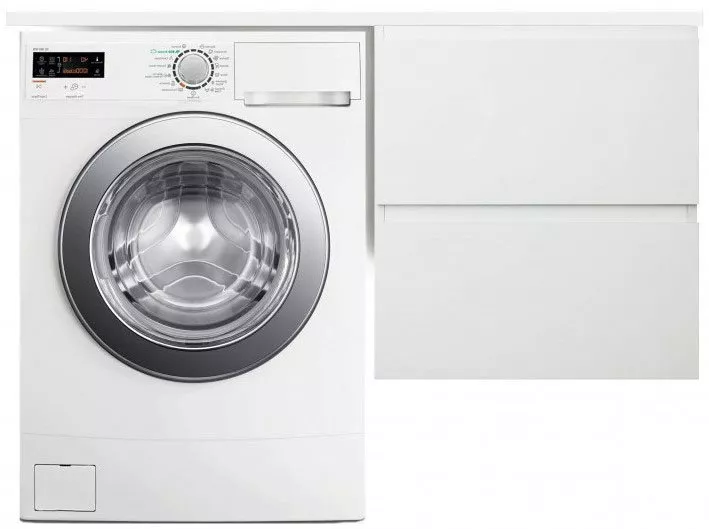 тумба подвесная эстет dallas luxe 140,0x48,2 для установки со стиральной машиной (2 ящика) с умывальником правая