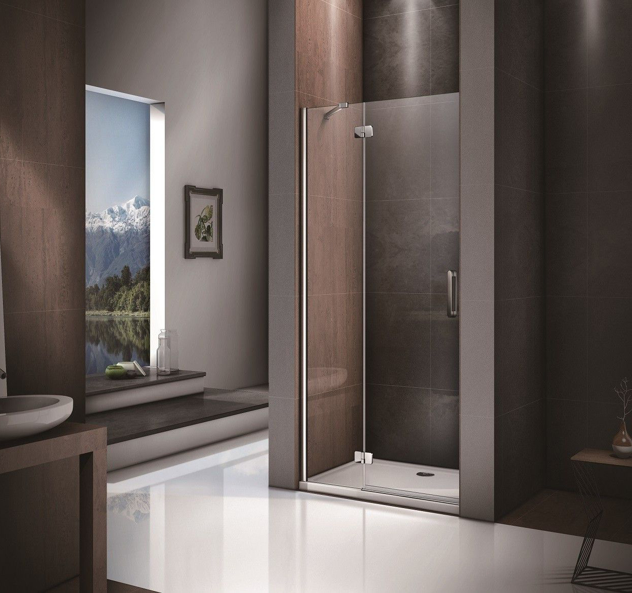 душевая дверь gooddoor saturn wtw-120-c-ch-l 120x185