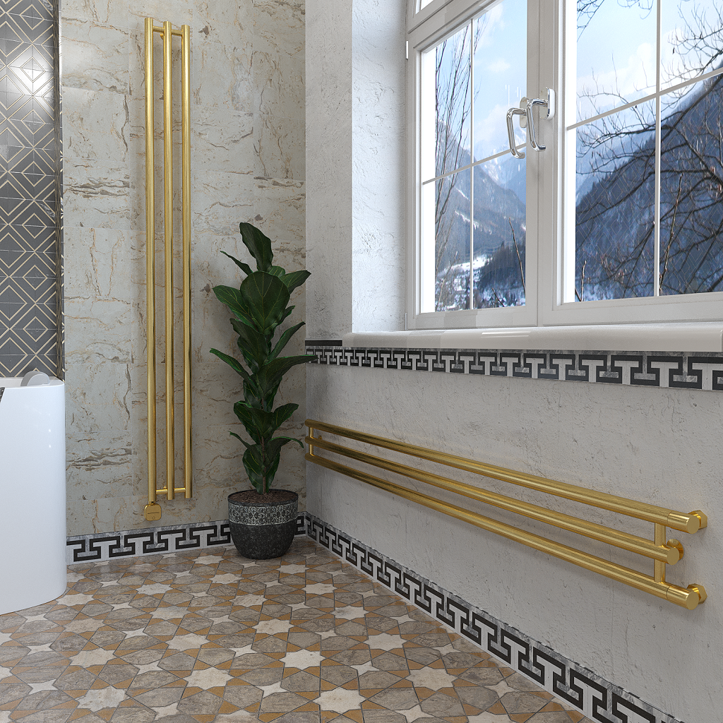 дизайн-радиатор отопления stinox minori design 17x180 золото сатин
