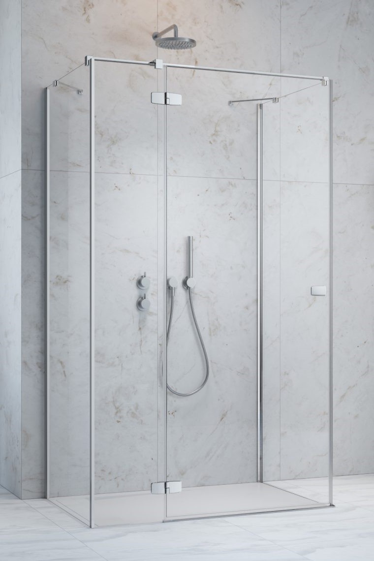 душевой уголок radaway fuenta kdj+s 100x90 левый, стекла прозрачные, профиль хром