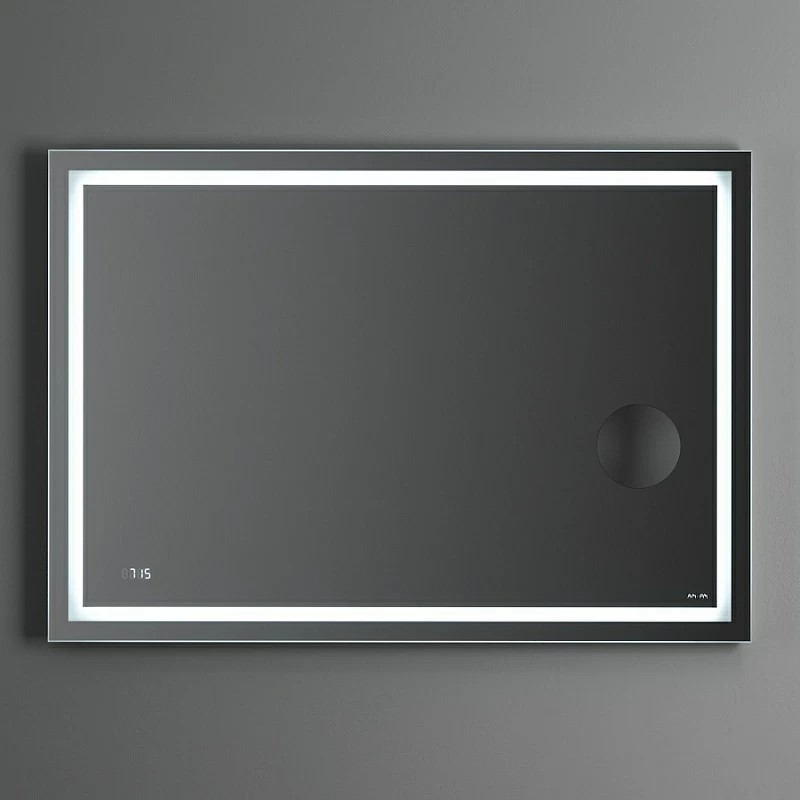 зеркало am.pm gem m91amox1003wg 100x70 с часами и led-подсветкой