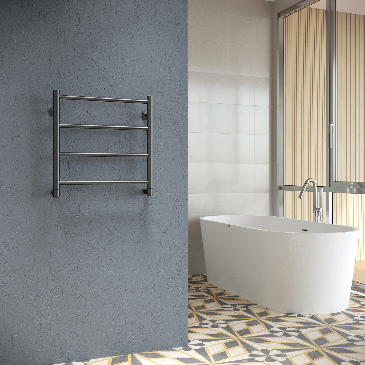 полотенцесушитель водяной stinox toscana 50x50 черный матовый