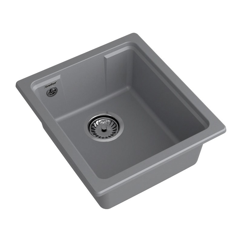 кухонная мойка granfest gf-ur-4540 40x45 темно-серый