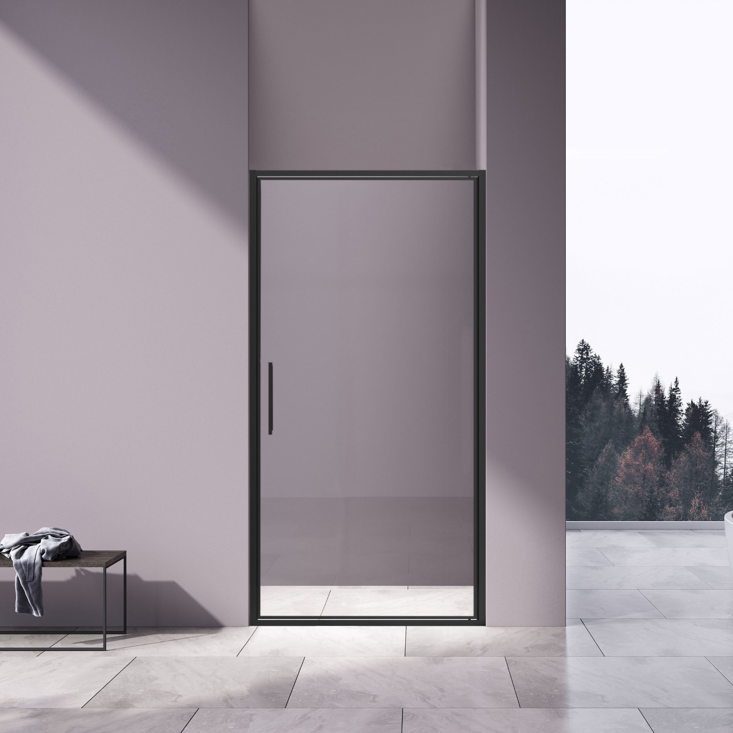 душевая дверь vincea slim vdp-4sl100clb 100x195 стекло прозрачное / профиль черный