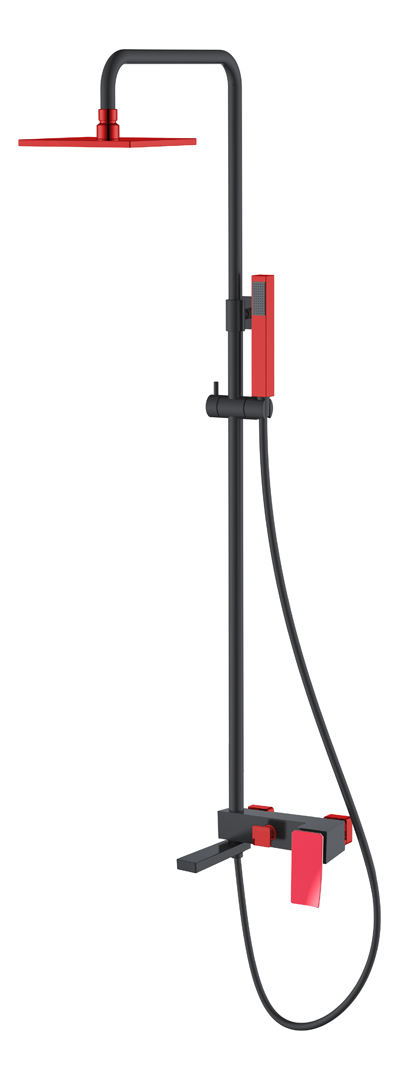 душевая стойка boheme q black red 148-br.2 черный/красный