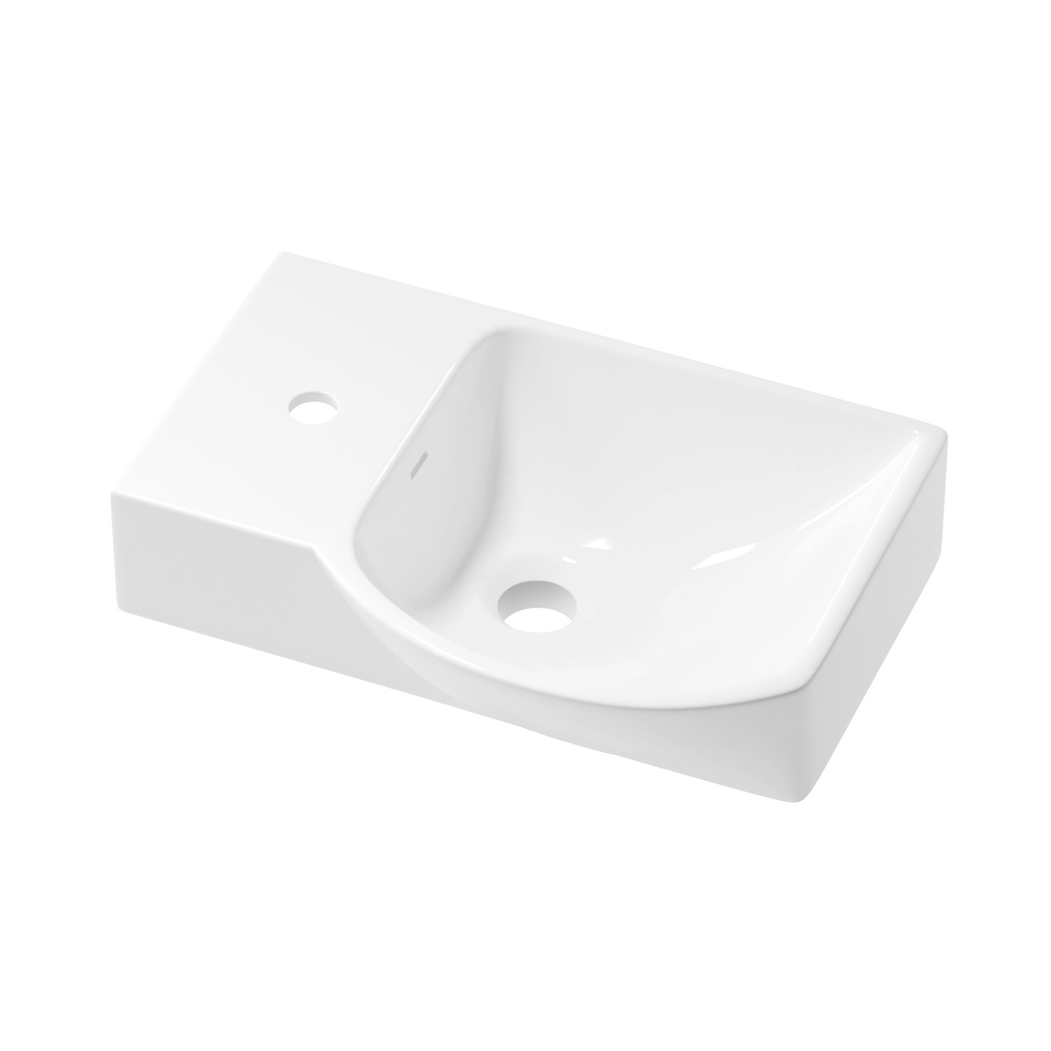 умывальник накладной / настенный wellsee wc area 151808000 45x32 белый глянцевый (отверстие под смеситель слева)