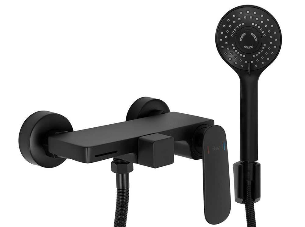смеситель для ванны rea berg black matt rea-b2040 черный матовый