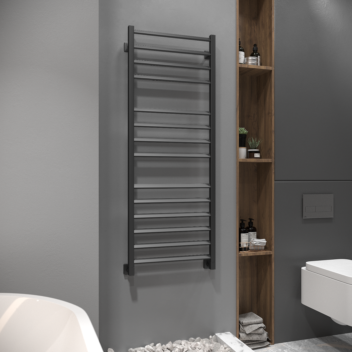 полотенцесушитель водяной stinox milana 50x140 черный матовый
