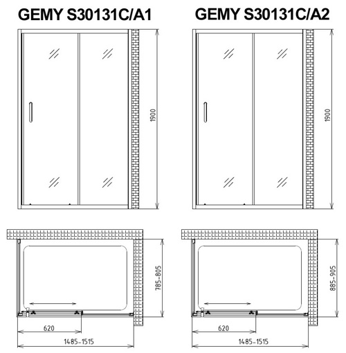 Душевой уголок Gutewetter Guwer GK-664S 165x165 (хром) фото 5 душевой уголок gutewetter guwer gk-664s 165x165 (хром) фото 5