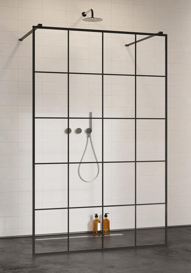 душевой уголок radaway walk-in modo x i black factory 130