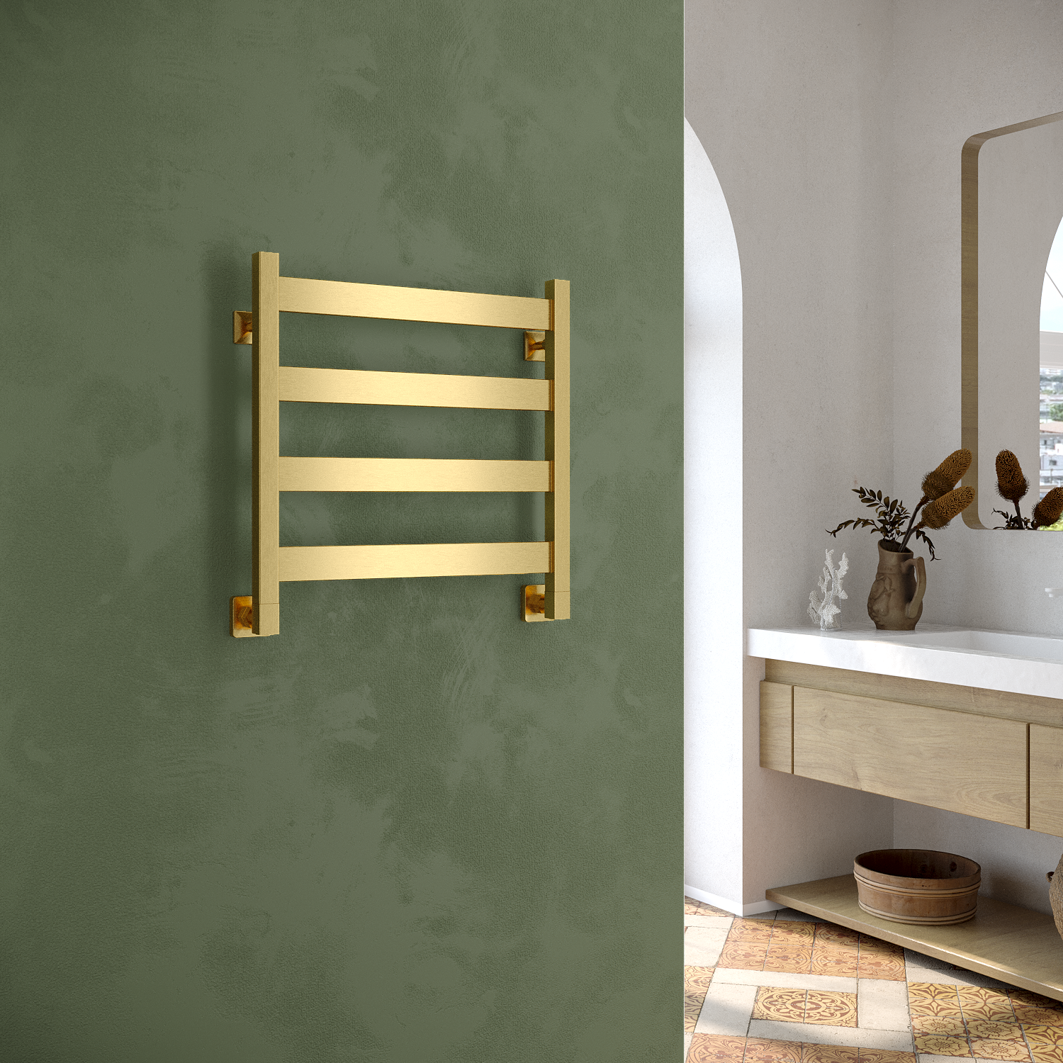 полотенцесушитель водяной stinox sanremo 50x50 золото сатин