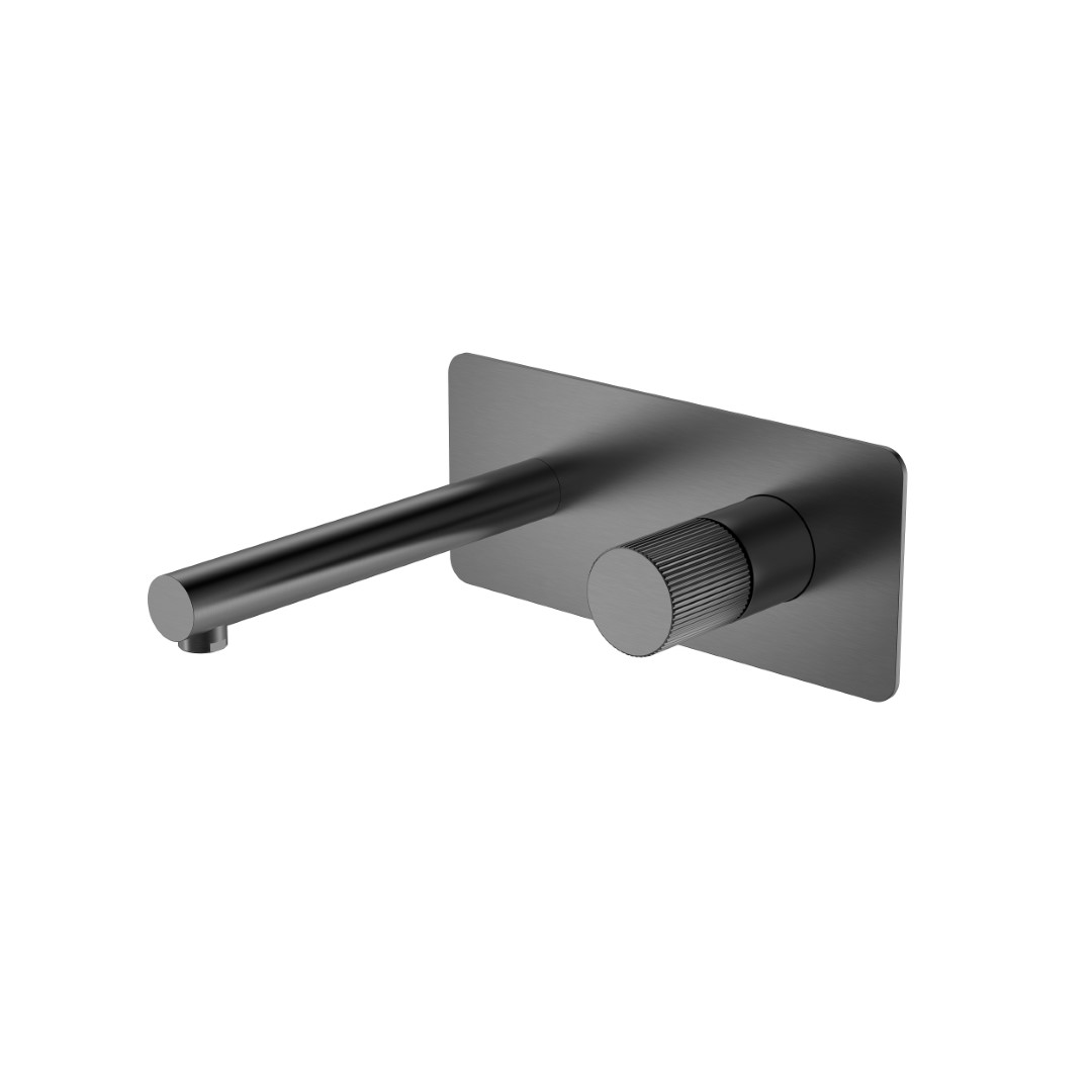 смеситель скрытого монтажа для умывальника boheme stick linea gun metall графит