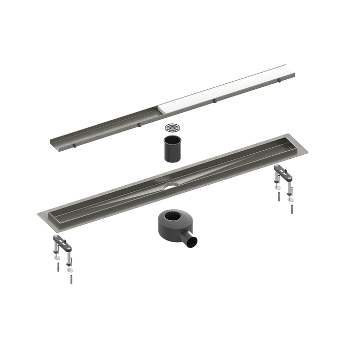 душевой лоток timo drain system 600 с панелью "plate" чёрное золото ds230206/18