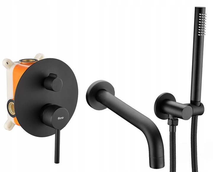 смеситель для ванны rea lungo rea-p6300 черный