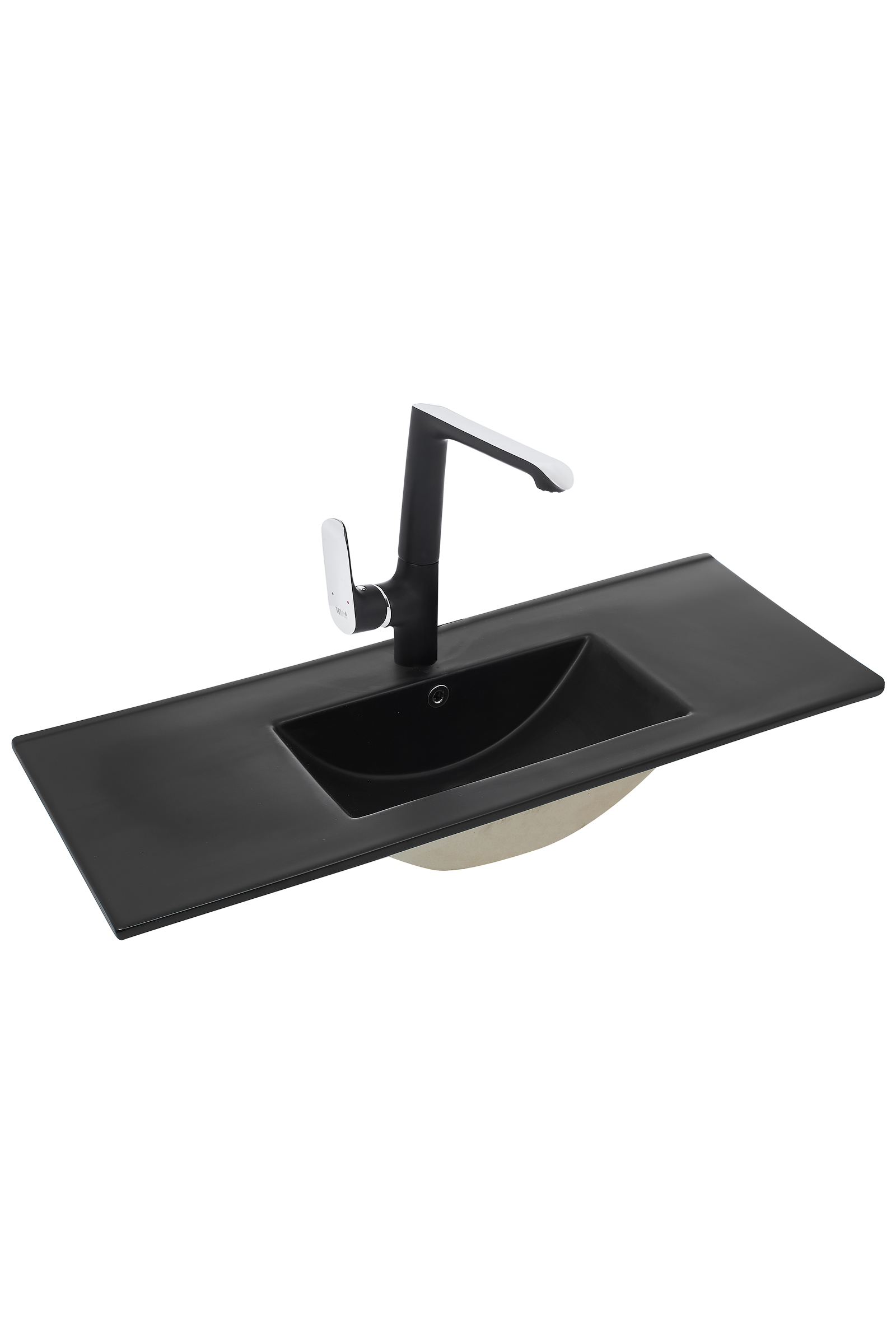 умывальник встраиваемый welt-wasser deilbach 7517-90 mt-bl 91,5x39,5 черный матовый