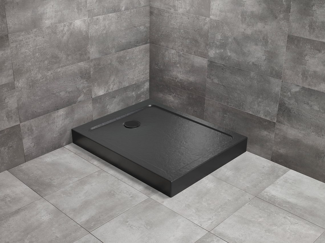 душевой поддон radaway doros f compact stone black 120x80 черный