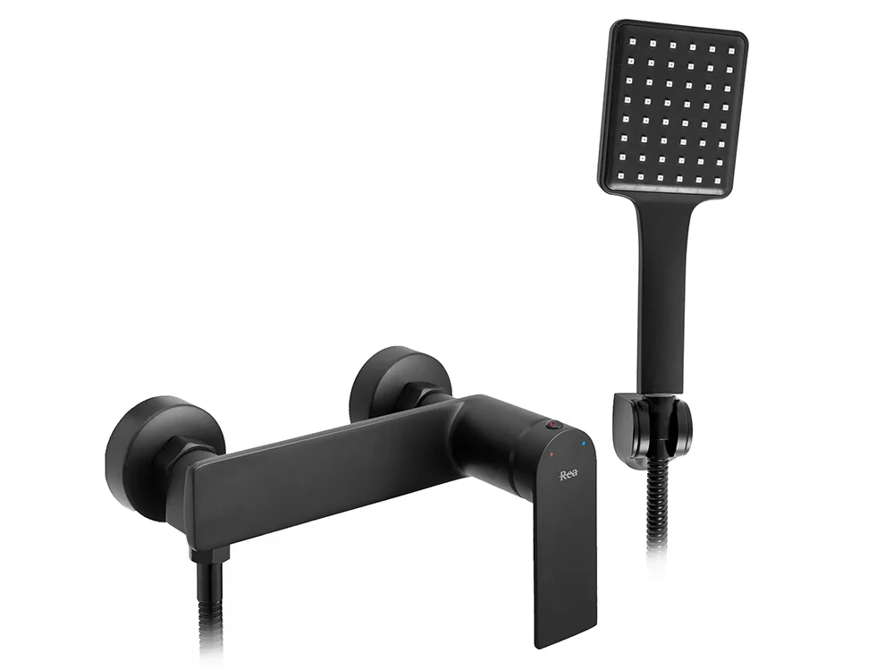 смеситель для душа rea storm black rea-b8033 черный матовый
