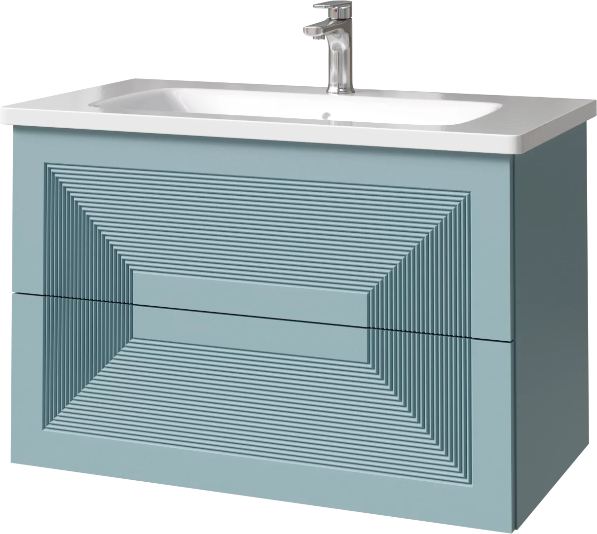 тумба подвесная caprigo modo quarta 80 35712-sf015 голубой матовый