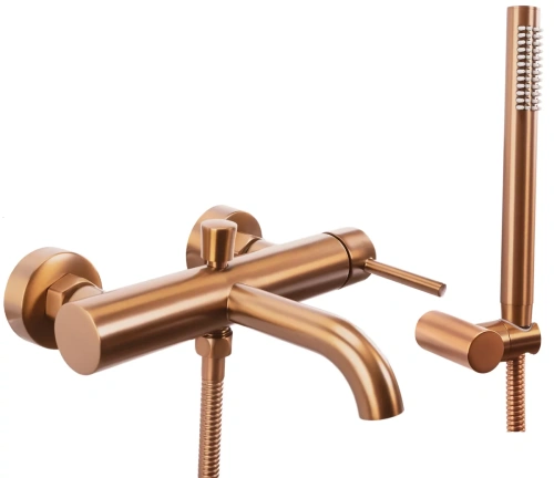 смеситель для ванны remer lungo copper brush rea-b1115 медь матовая