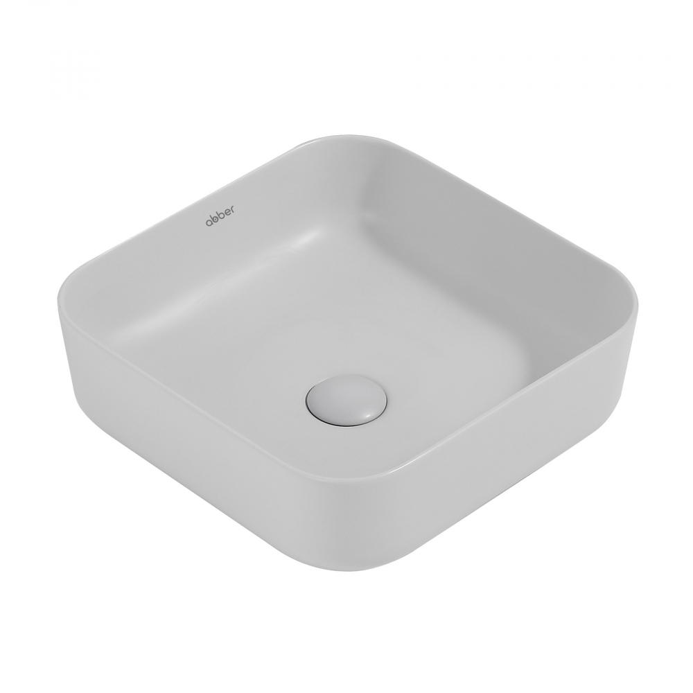 умывальник abber rechteck ac2211mlg 38,5x38,5 светло-серый матовый