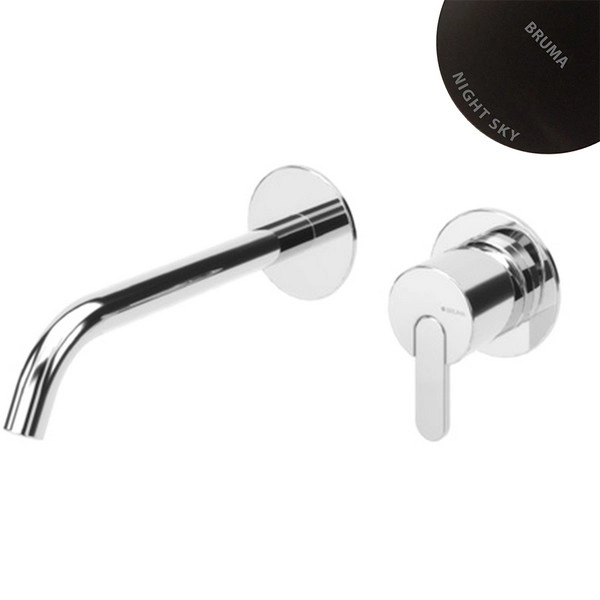 смеситель для умывальника скрытого монтажа bruma leaf night sky e1670120ns черный (внешняя часть)