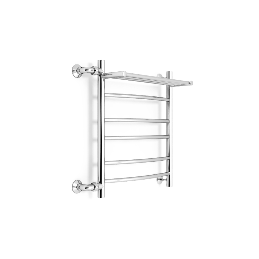 полотенцесушитель zorg varta plus 500/600 l500 50x60 с полкой, боковое подключение слева, хром