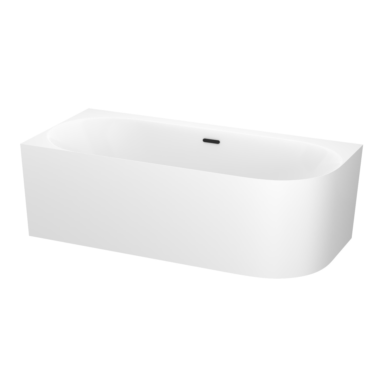 ванна акриловая wellsee collaro 170x80 (слив-перелив черный матовый) белый глянец (левая)
