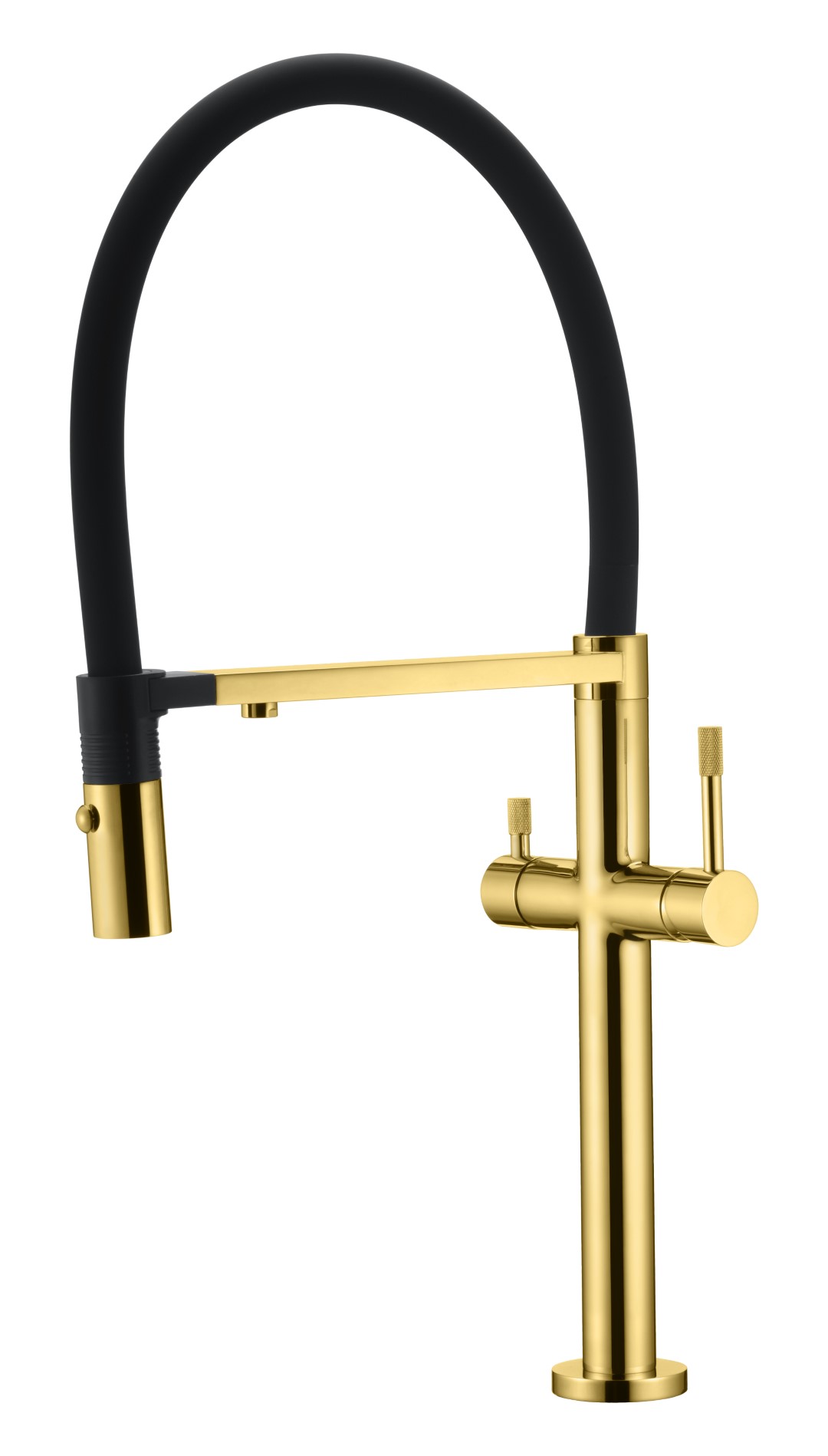 смеситель для кухни boheme uno gold 115-g с подключением для фильтра золото