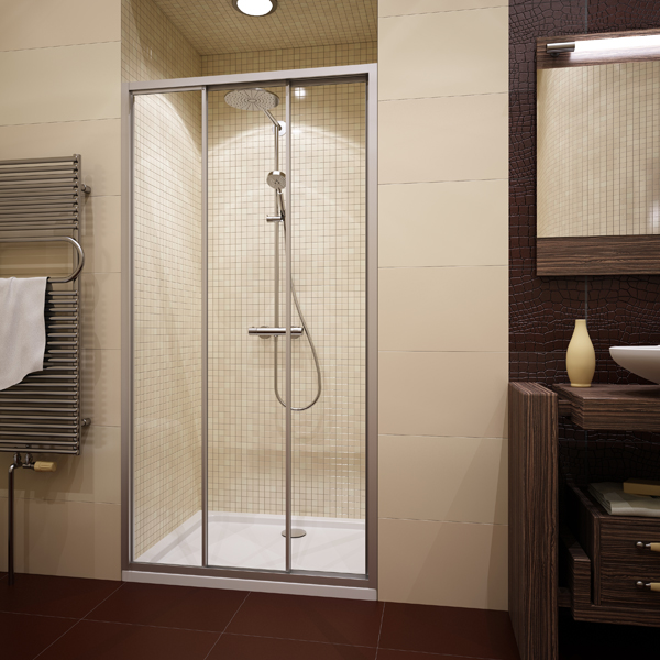 душевая дверь gutewetter practic door gk-403 90 (матовый хром/полистирол lines)