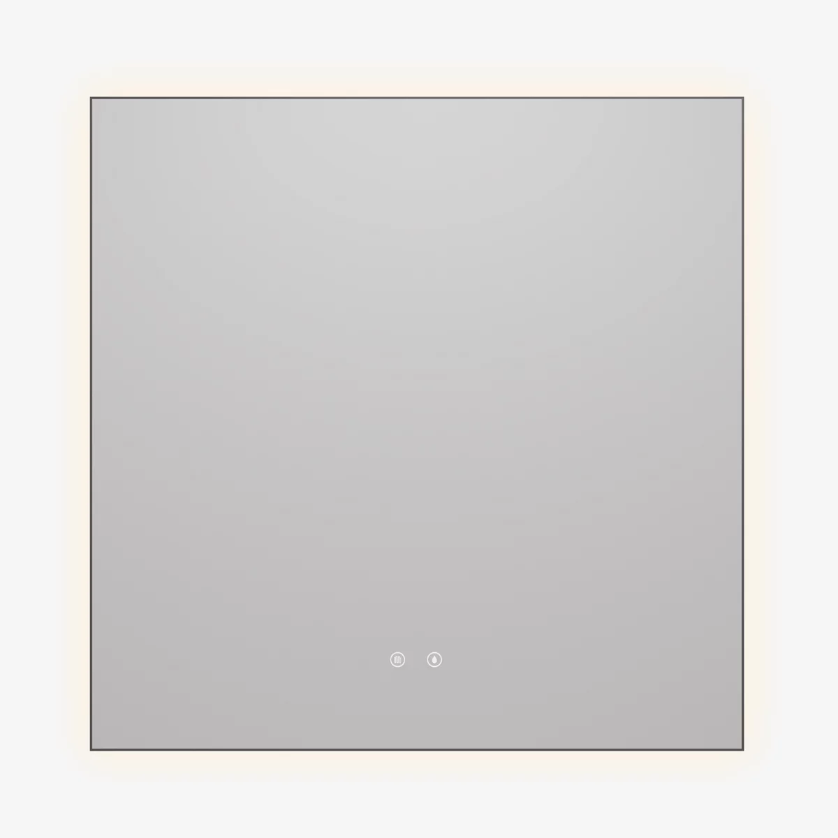 зеркало vincea led vlm-4f800gm-2 80x80 с led подсветкой и антизапотеванием, вороненая сталь