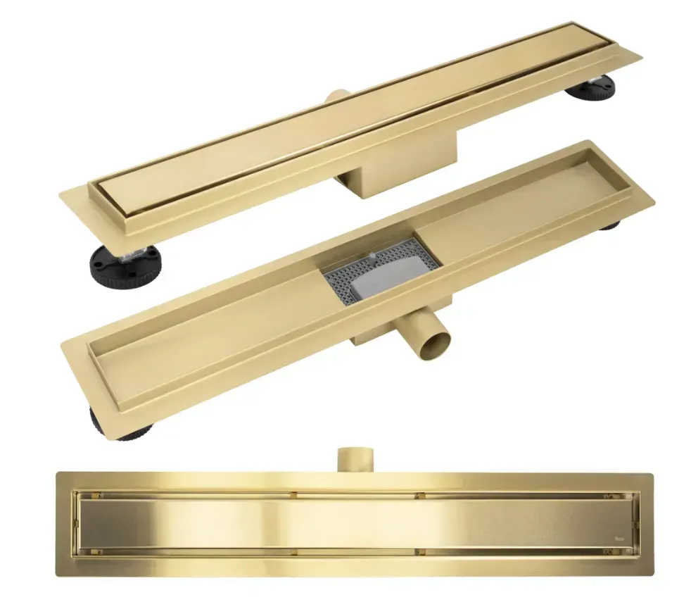 душевой лоток rea neox 50 brushed gold матовое золото