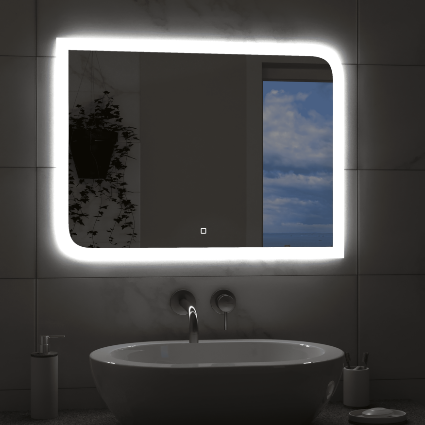 зеркало континент fantasy led 80x60 с подсветкой и сенсорным управлением