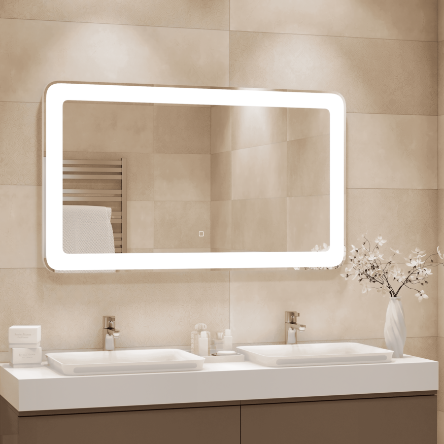зеркало континент velvette led 80x60 с подсветкой и сенсорным управлением