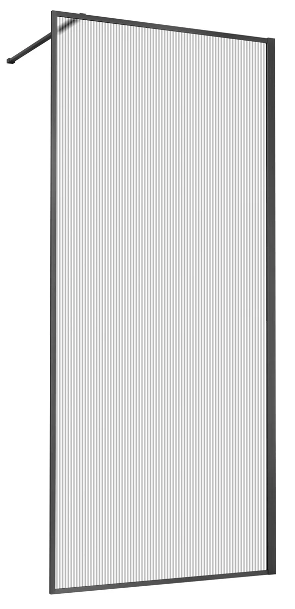 душевой уголок vincea walk-in hp art vsw-1hp110flgm 110x200 стекло рифлёное / профиль вороненая сталь