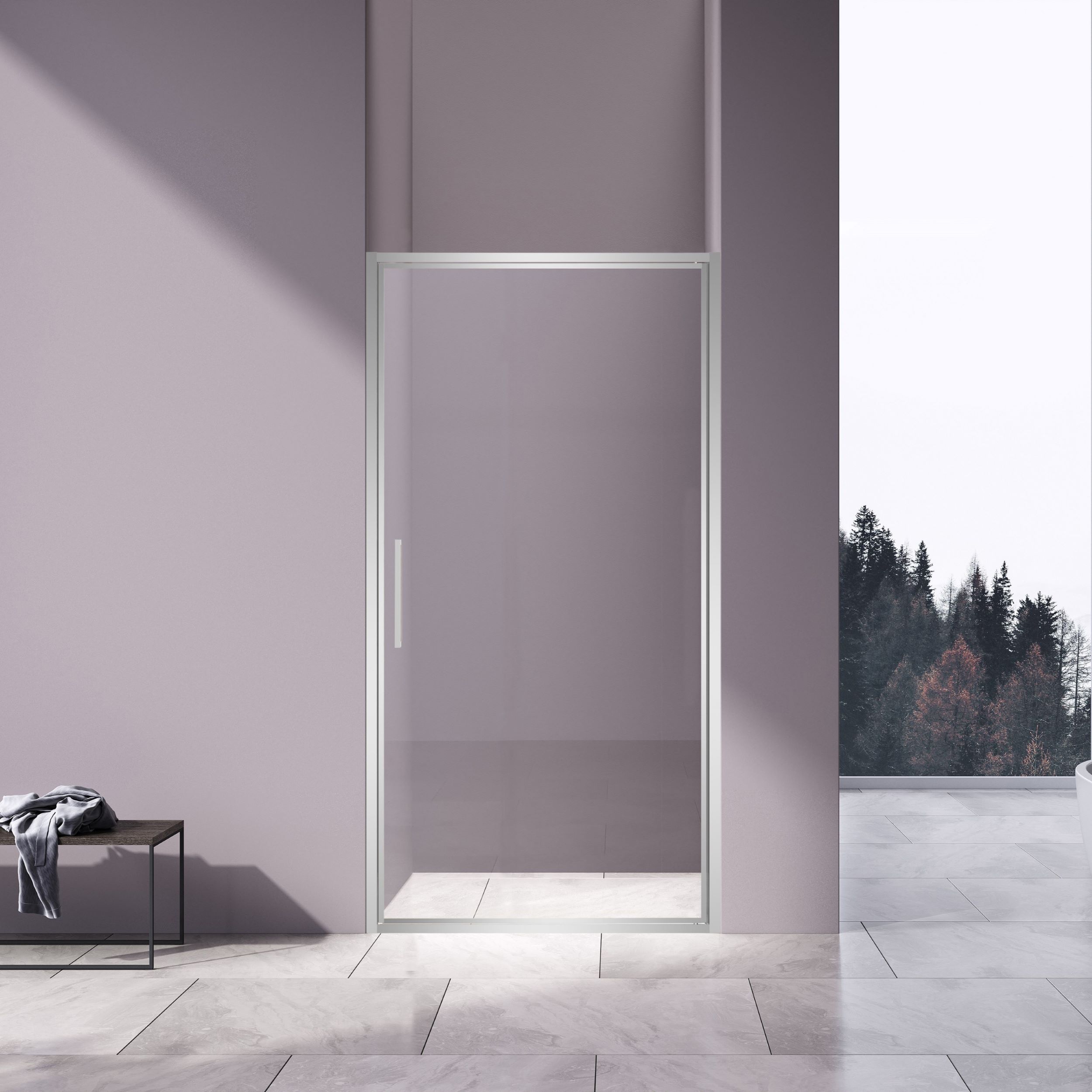душевая дверь vincea slim vdp-4sl100cl 100x195 стекло прозрачное / профиль хром