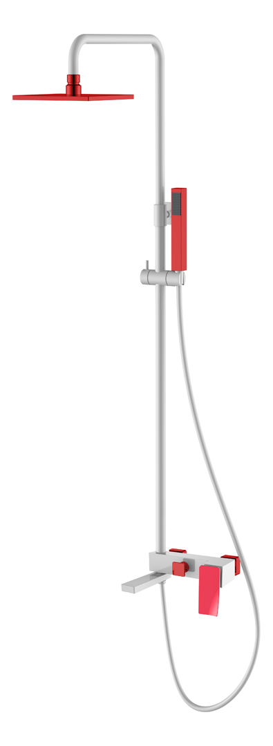 душевая стойка boheme q white red 148-wr.2 белый/красный