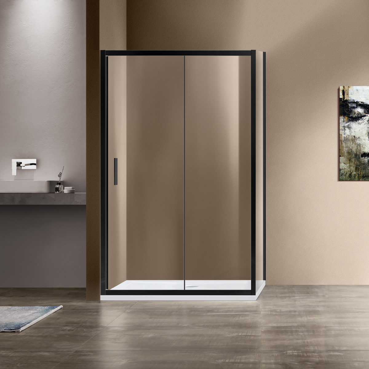 душевой уголок vincea garda vsr-1g9013clb 130x90 прозрачное стекло / профиль черный матовый