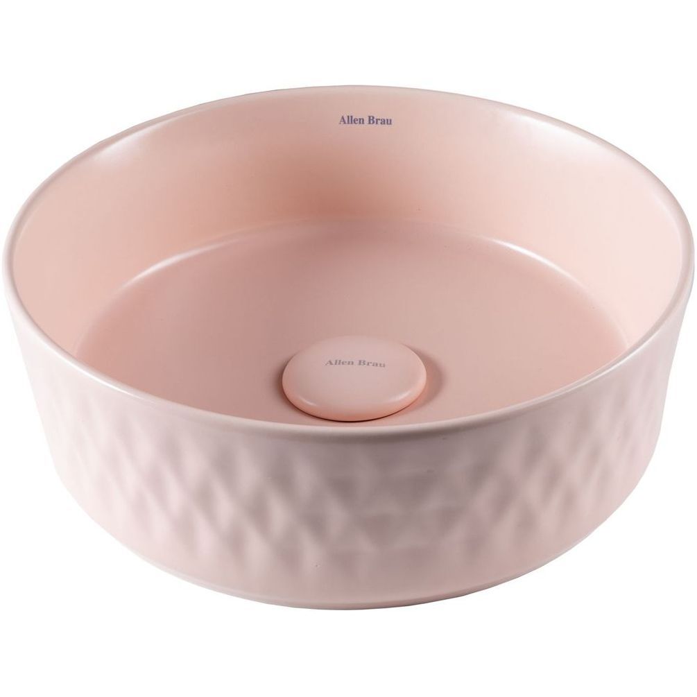 умывальник накладной allen brau fantasy romb 4.11033.sm 36x36 розовый
