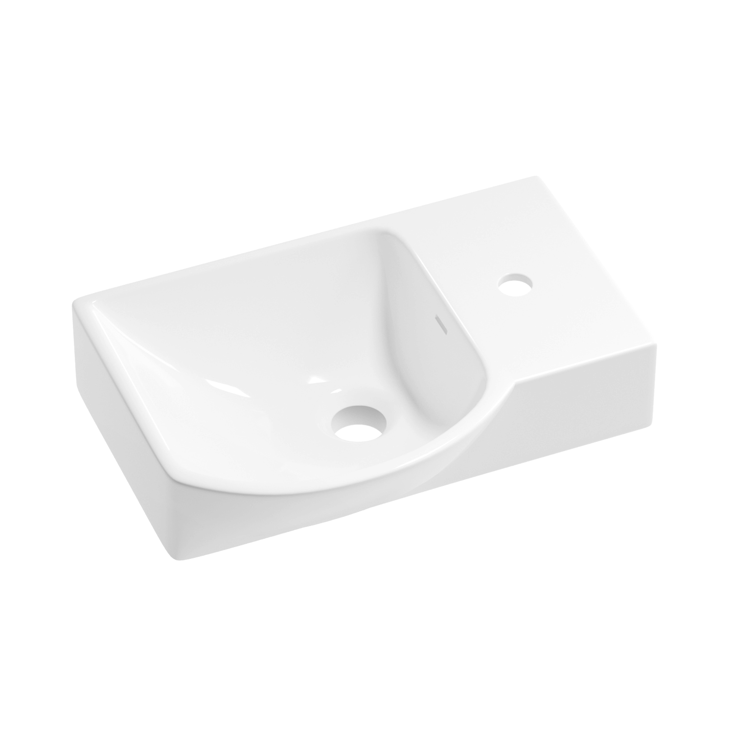 умывальник накладной / настенный wellsee wc area 151807000 45x32 белый глянцевый (отверстие под смеситель справа)
