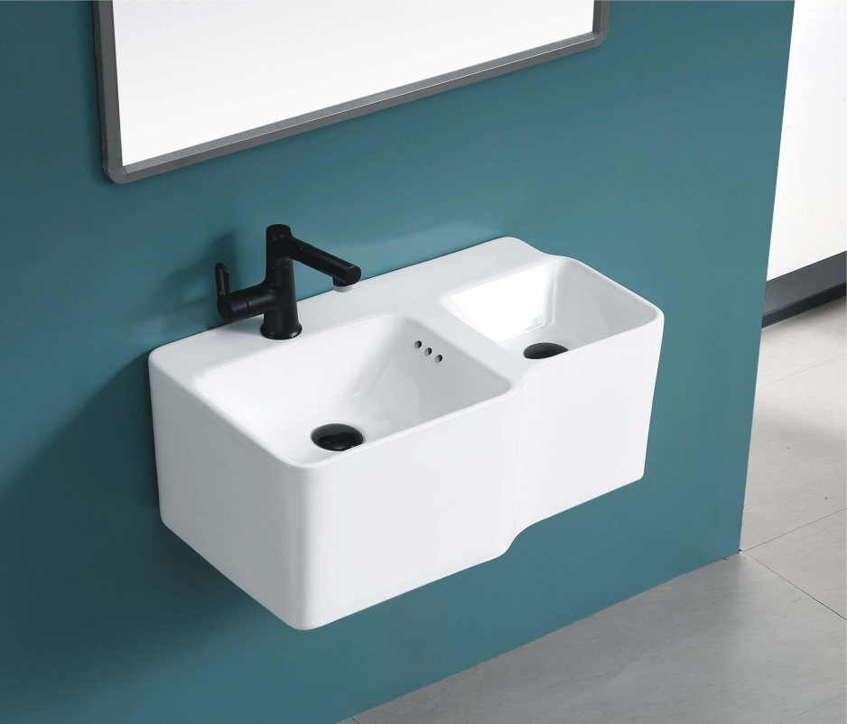 умывальник подвесной двойной cerutti spa double bella 64,5x36,5 белый