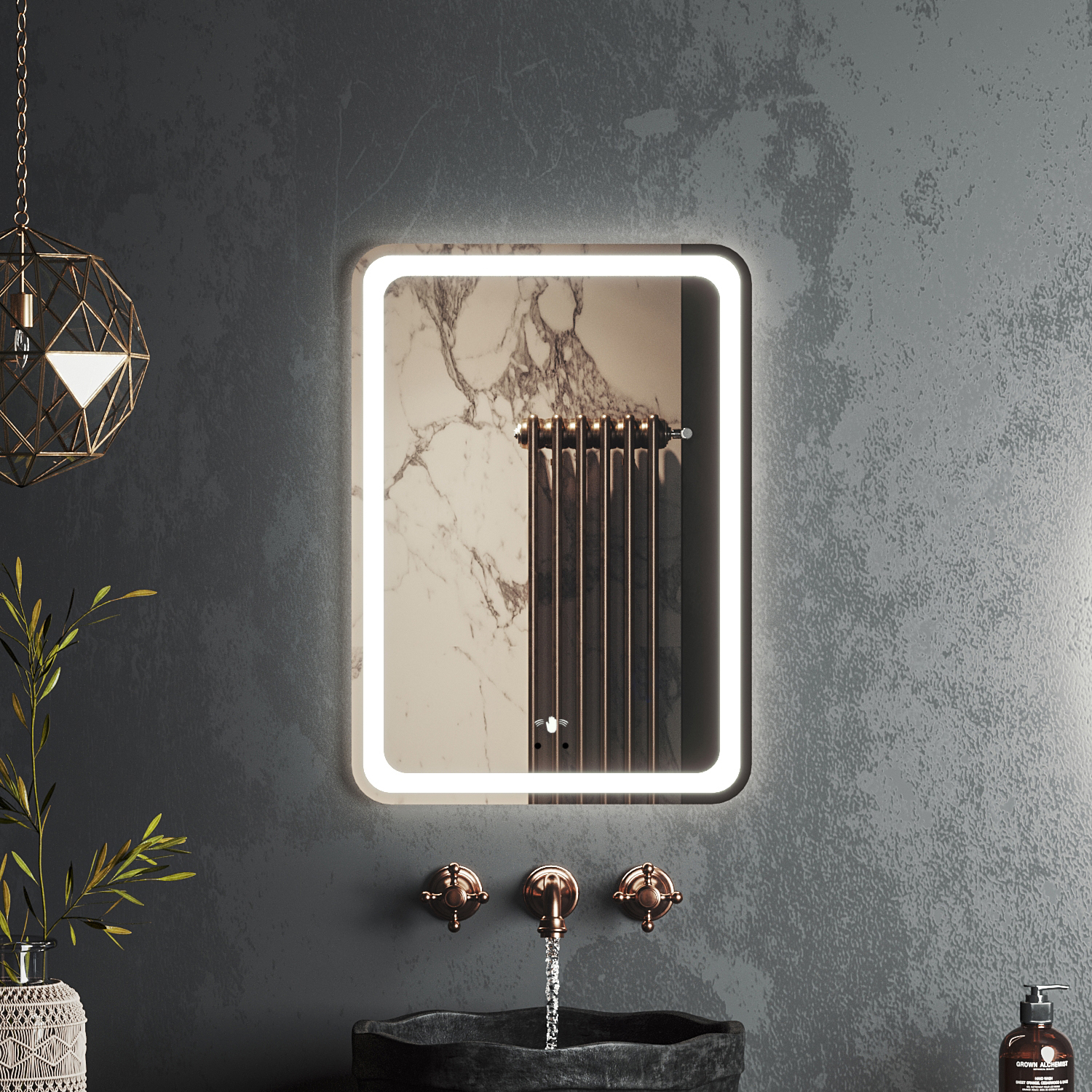 зеркало roxen irida smart touch 60x80 с led подсветкой и бесконтактным управлением