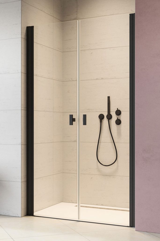 душевая дверь radaway nes 8 black dwd i 45x200 прозрачное/черный
