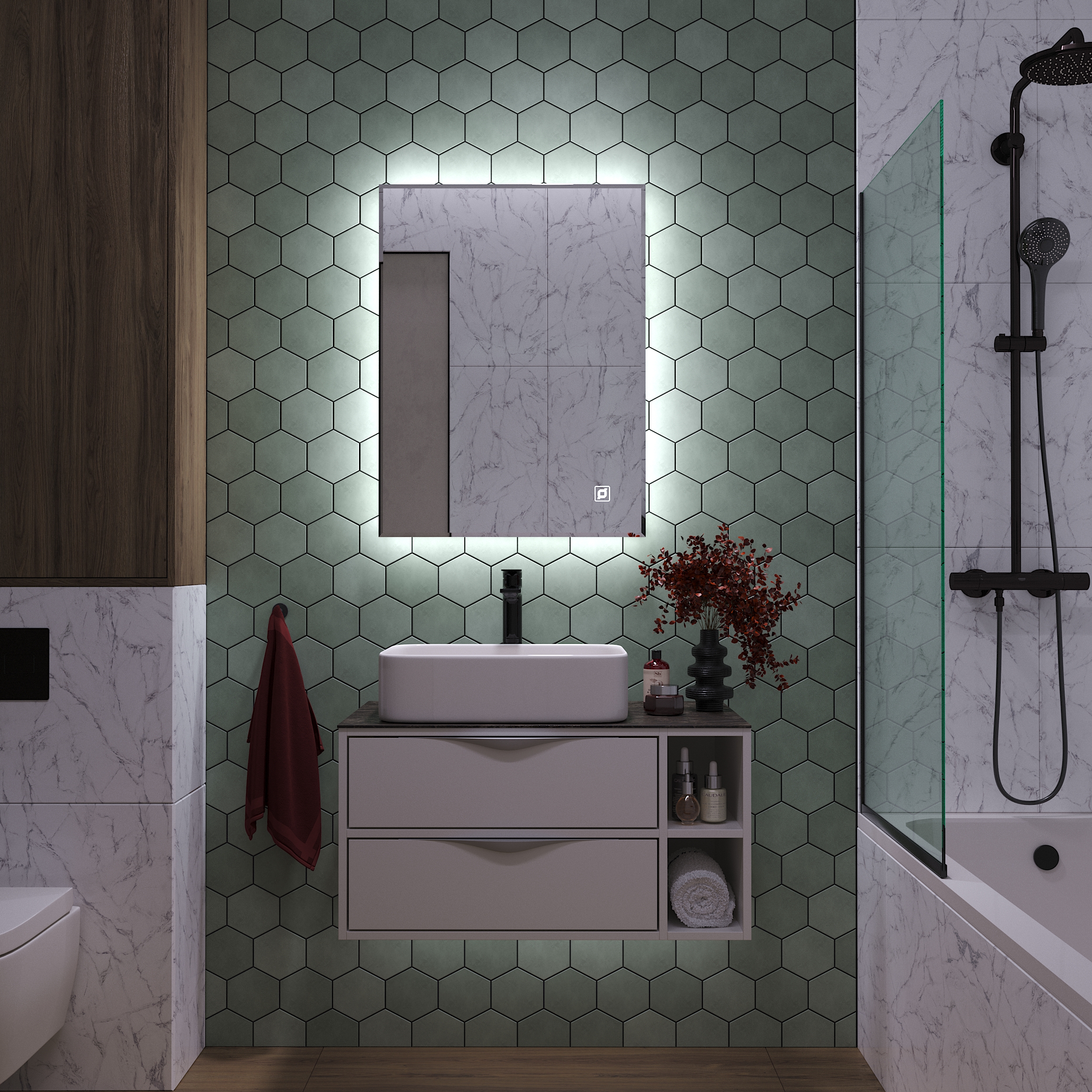 зеркало benetto орвието 60x80 с led-подсветкой