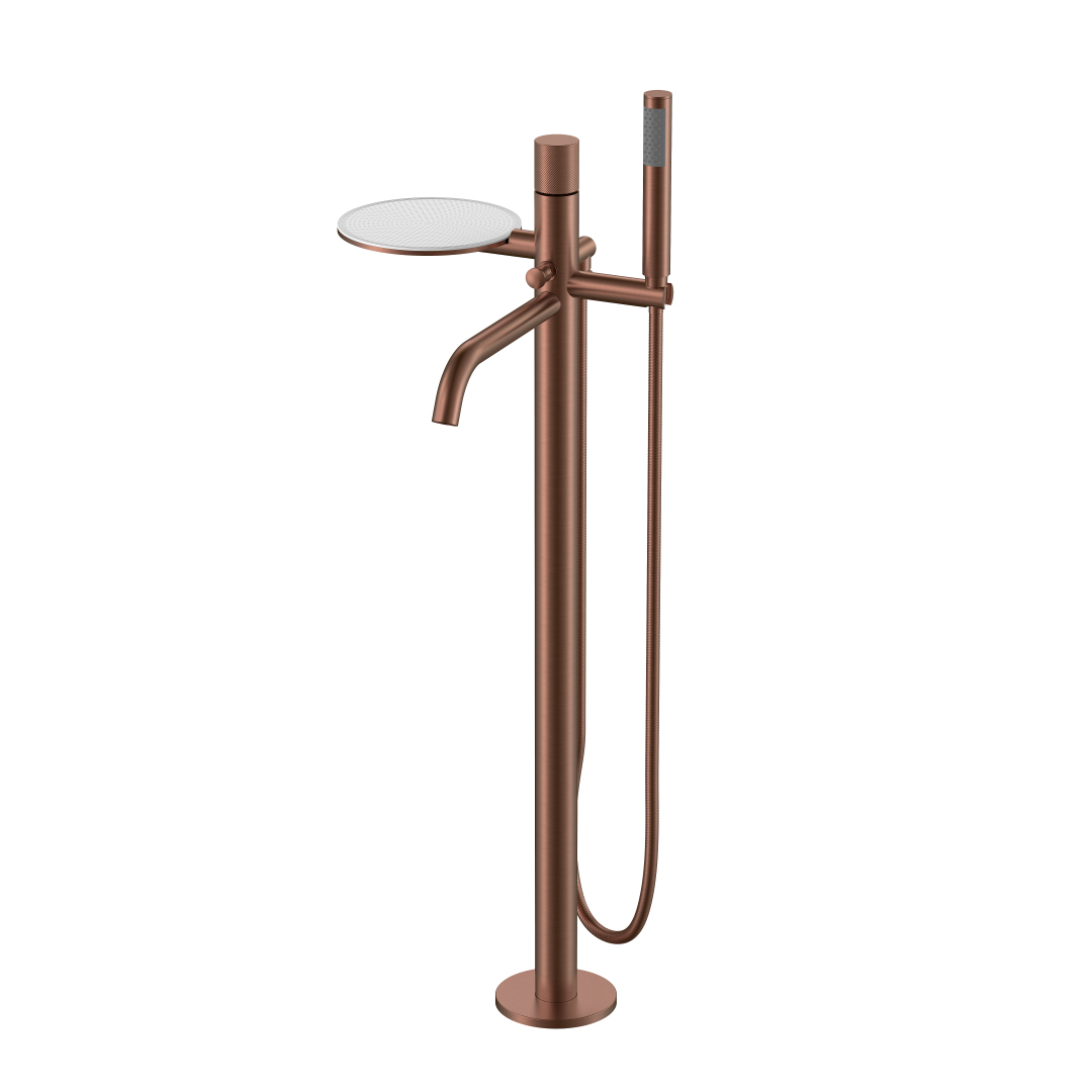 смеситель напольный boheme stick brushed bronze 129-brb.4 ручка spirale