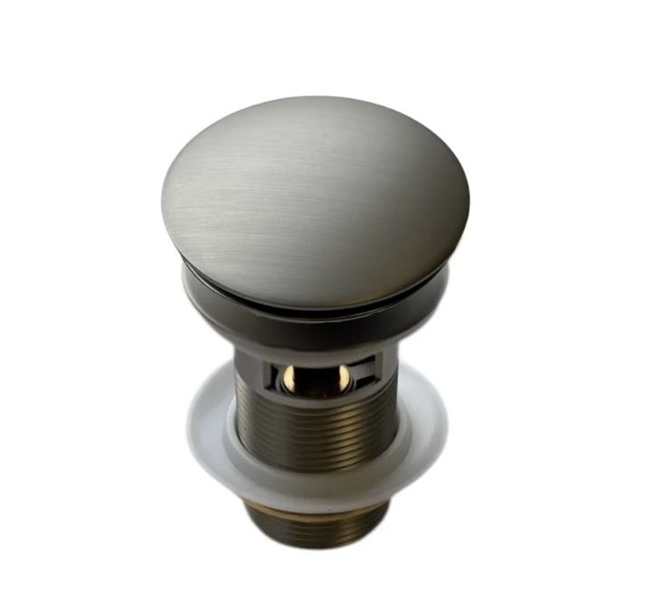донный клапан roxen p02bn (nickel brush) c переливом, матовый никель