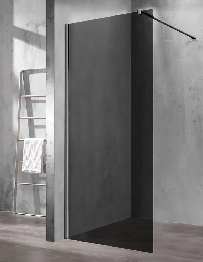 душевая стенка vincea walk-in vsw-1h110cggm 110x200 стекло тонированное / профиль вороненая сталь