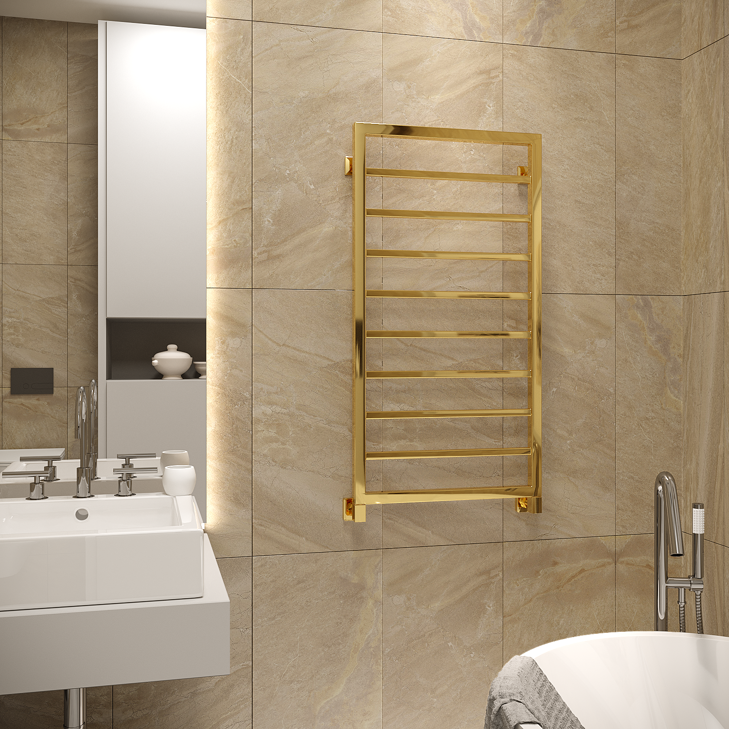 полотенцесушитель водяной stinox croma 50x100 золото